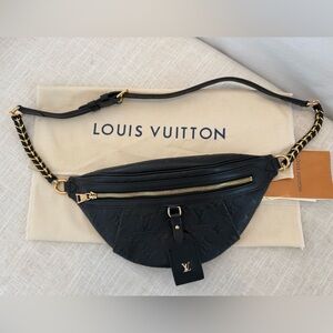 I N S P I R E D!!! black embossed high rise bumbag